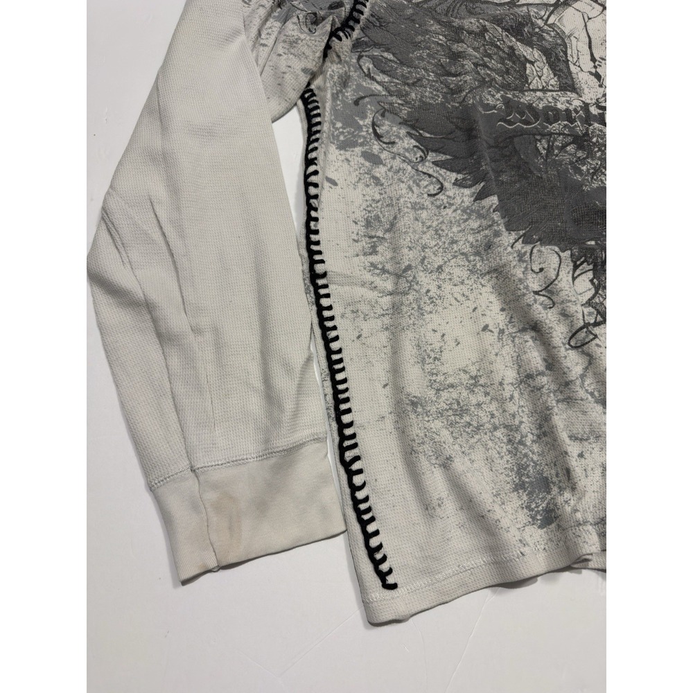 Vintage Y2K Archaic Thermal Long sleeve Shirt Affliction Style Grunge Skate XXL - Picture 2 of 13
